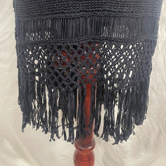 RELATIVITY SLEEVELESS CARDIGAN WITH FRINGE Size Large - Picture 3 of 6